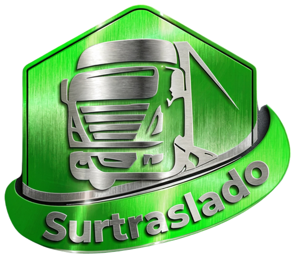 Logo de Surtraslado: camión plateado sobre escudo verde